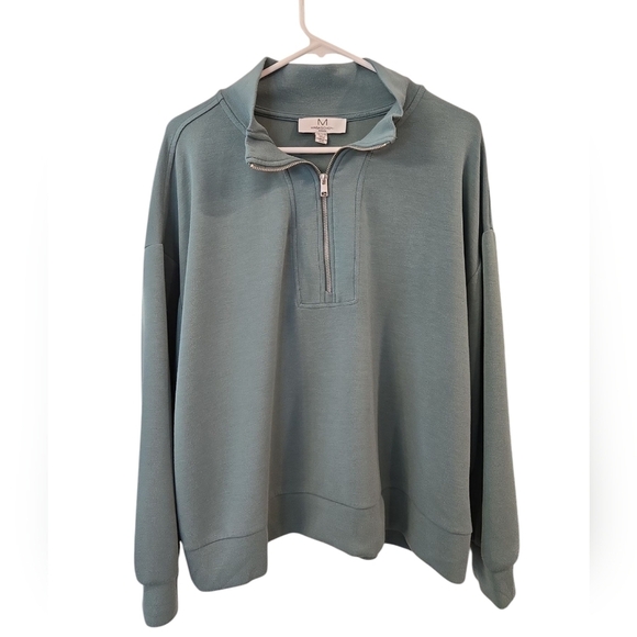 MAGASCHONI WOMAN 1/2 ZIP MOCK NECK SWEATSHIRT. SIZE 2X. - Picture 1 of 8